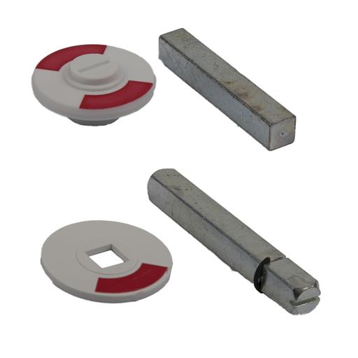 Onderdelen Toiletschilden rood-wit  stift